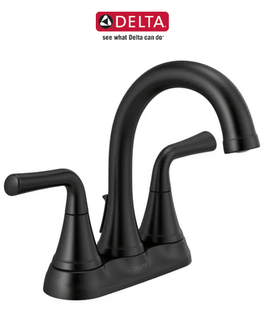 Delta Kayra 1.2 GPM Centerset Bathroom Faucet with Pop-Up Drain Assembly