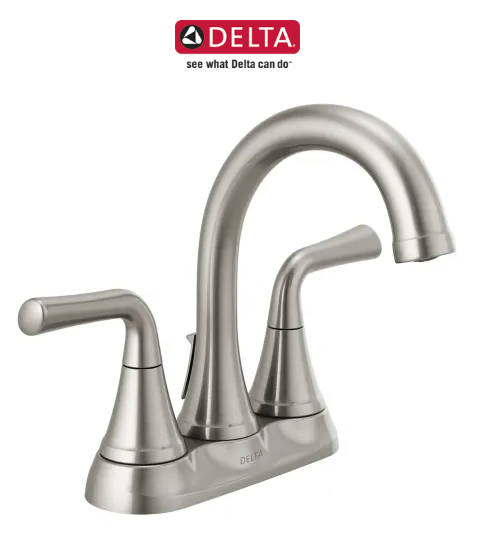 Delta Kayra 1.2 GPM Centerset Bathroom Faucet with Pop-Up Drain Assembly