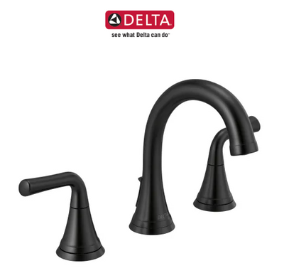 Delta Kayra 1.2 GPM Widespread Bathroom Faucet with Pop-Up Drain Assembly