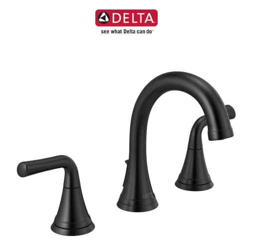 Delta Kayra 1.2 GPM Widespread Bathroom Faucet with Pop-Up Drain Assembly