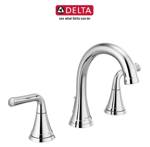 Delta Kayra 1.2 GPM Widespread Bathroom Faucet with Pop-Up Drain Assembly