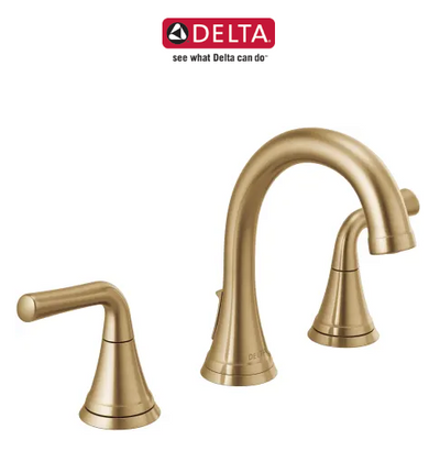 Delta Kayra 1.2 GPM Widespread Bathroom Faucet with Pop-Up Drain Assembly