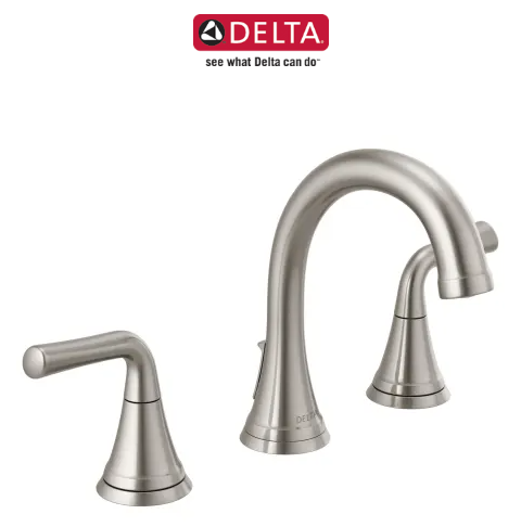 Delta Kayra 1.2 GPM Widespread Bathroom Faucet with Pop-Up Drain Assembly