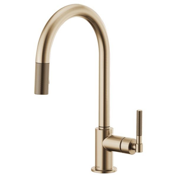 Brizo 63043LF-GL LITZE® Pull-Down Faucet with Arc Spout and Knurled Handle