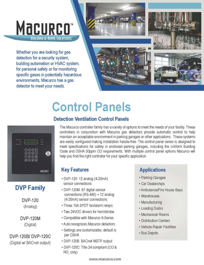 Macurco DVP-120 Central Control Panel