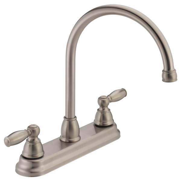 Peerless P299565LF-SS 2-Handle Goose Neck Kitchen Faucet in Stainless Steel