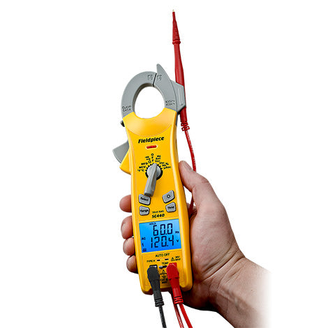 Fieldpiece SC440 400A Mid-Size Dual-Display Essential Clamp Meter w/ True RMS & Magnetic Strap